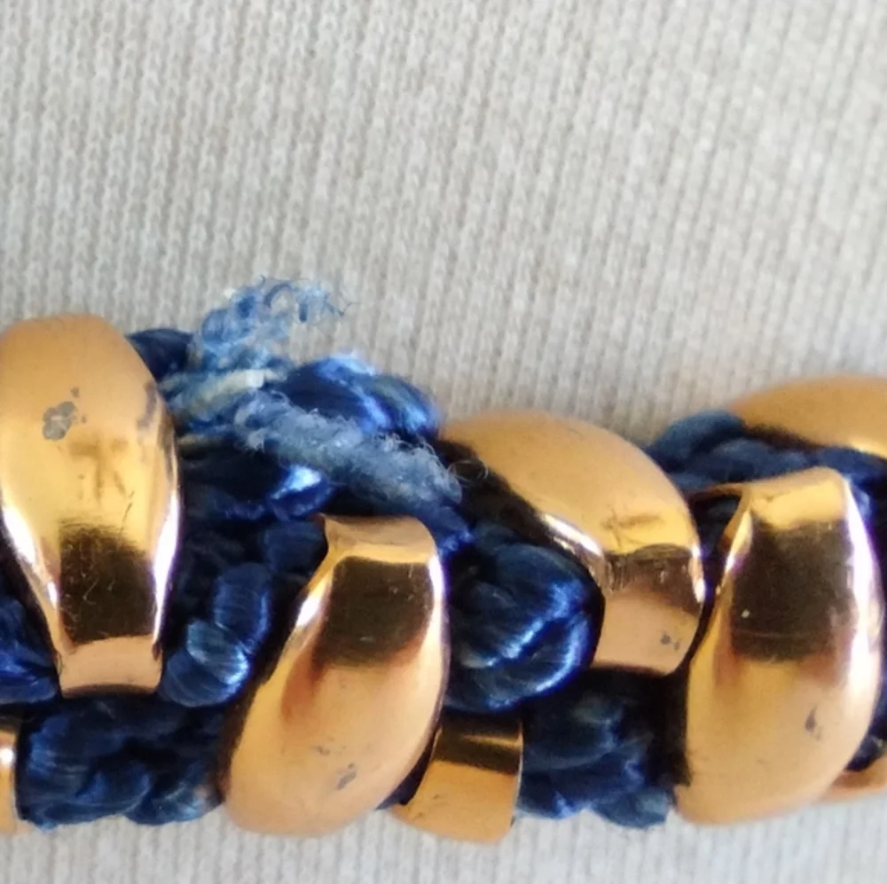 Vintage SITI Belt Enamel Buckle Braided Stretch Rope Belt